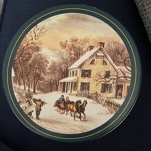 Vintage Winter Scene Decorative Tin